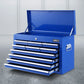Blue storage cabinet with tool box chest garage
