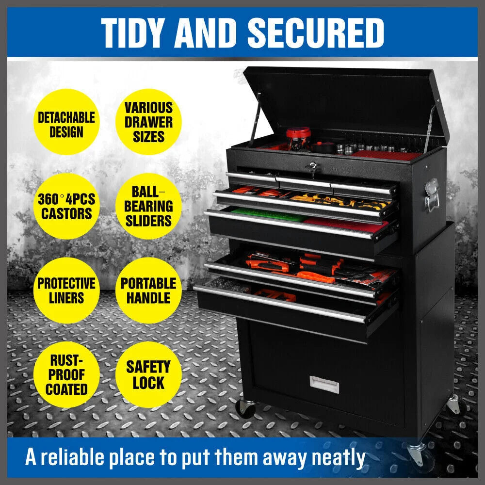 Tool Box Chest Cabinet Trolley 7 Drawer Garage Storage