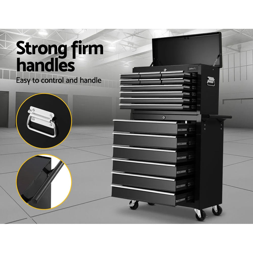 Tool Box Chest Trolley 16 Drawers Cabinet Cart Garage