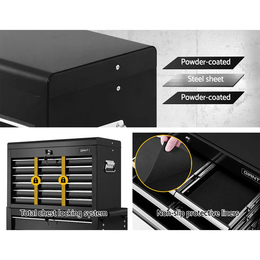 Tool Box Chest Trolley 16 Drawers Cabinet Cart Garage