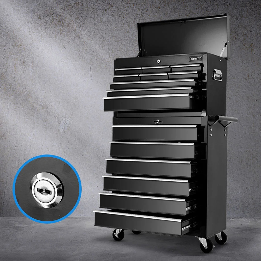 Tool Box Trolley 15 Drawers Chest Cabinet Cart Garage