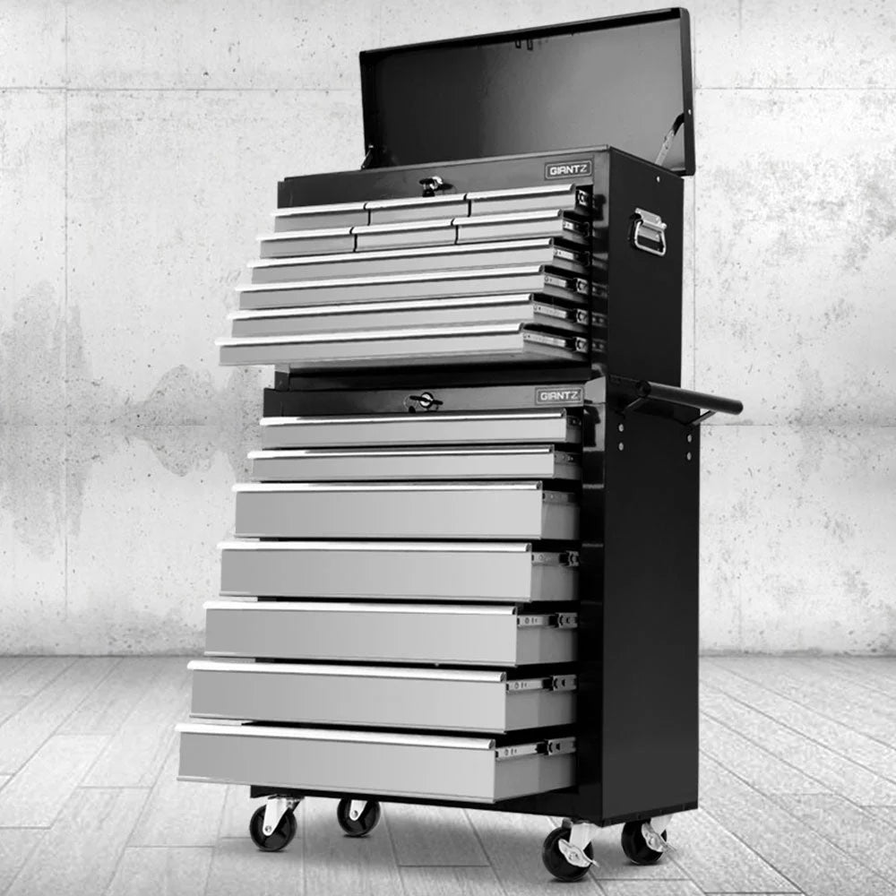 Tool Box Trolley 17 Drawers Chest Cabinet Cart Garage