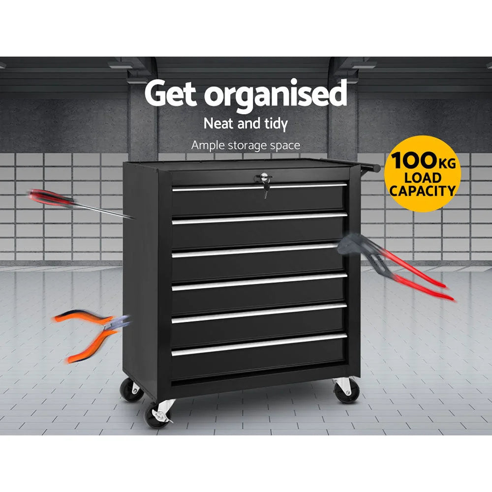 Tool Box Trolley Chest Cabinet 6 Drawers Cart Garage