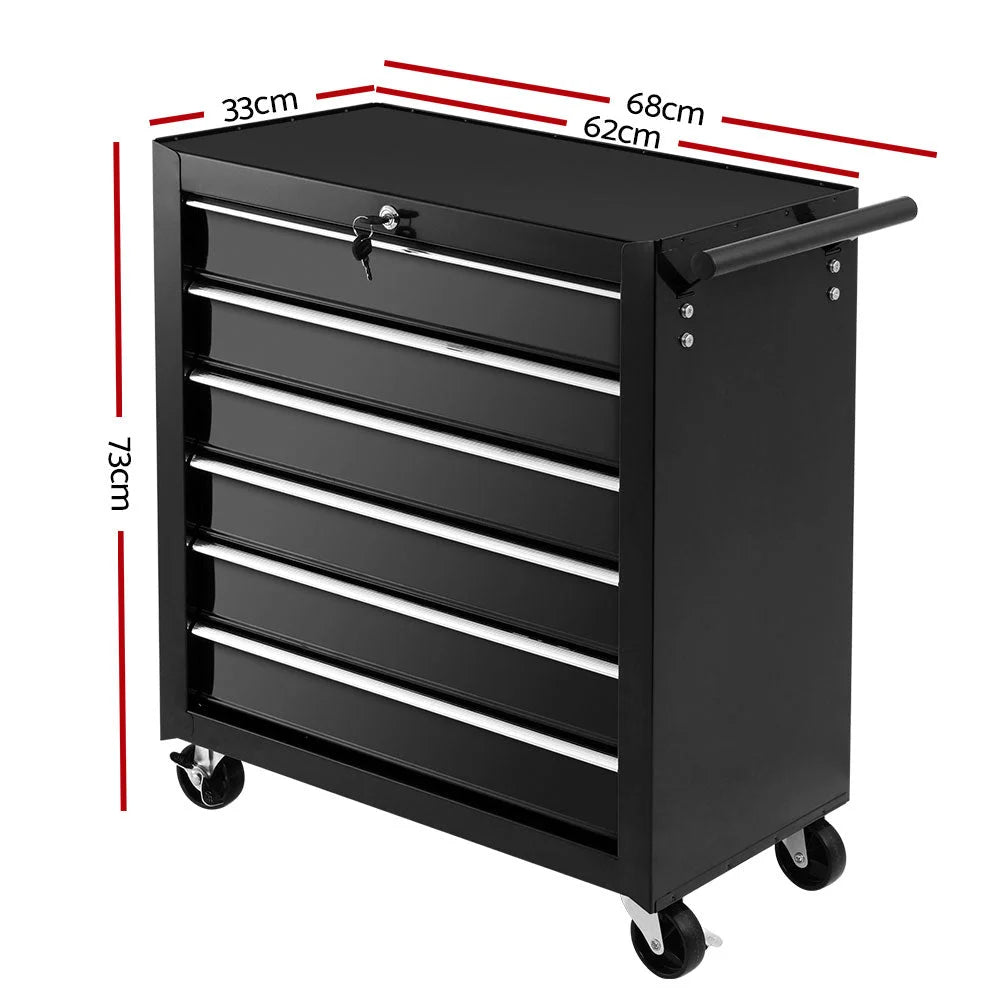Tool Box Trolley Chest Cabinet 6 Drawers Cart Garage