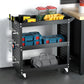 Tool trolley with cupboard storage and rolling base