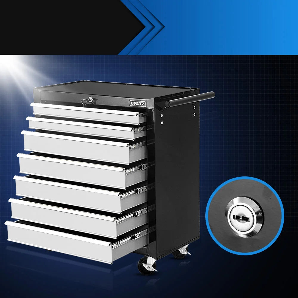 Tool Chest and Trolley Box Cabinet 7 Drawers Cart Garage