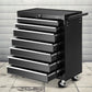 Black storage cabinet with tool chest trolley box