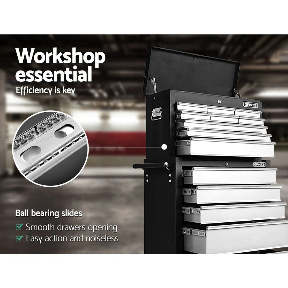 Toolbox Chest Cabinet 14-Drawers - Mechanic Trolley Garage