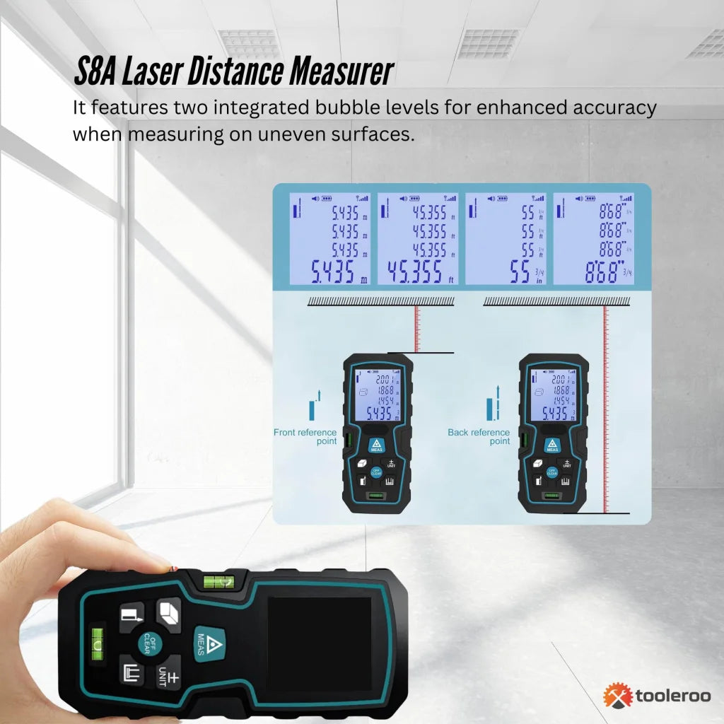Tooleroo 70m Digital Laser Distance Measurer - LCD Area