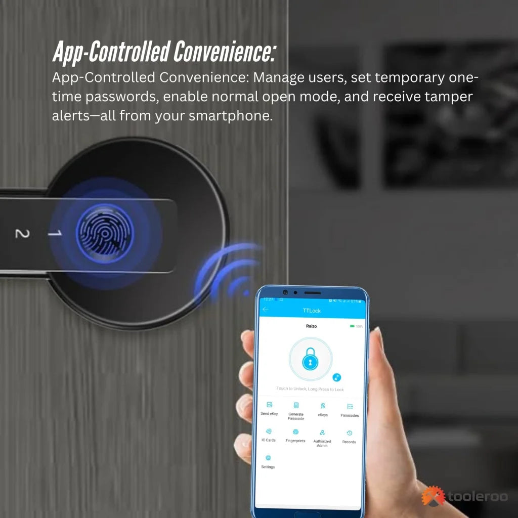 Tooleroo Digital Smart Door Lock Handle - 5in1 Keypad Home