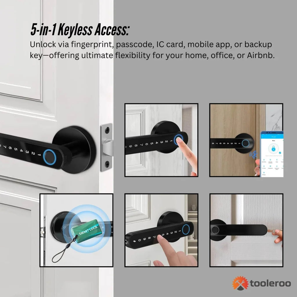 Tooleroo Digital Smart Door Lock Handle - 5in1 Keypad Home