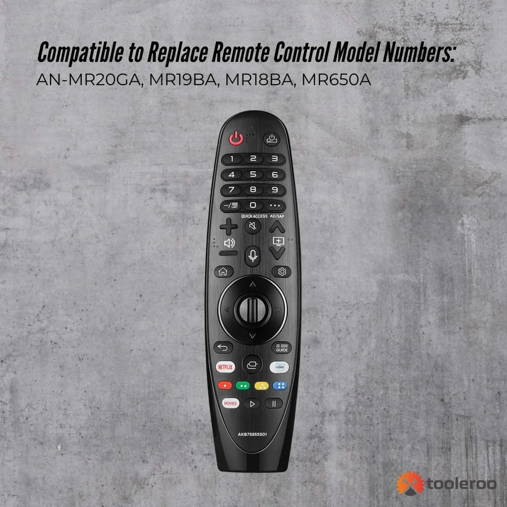 Tooleroo smart TV with pack contents and accessory layout