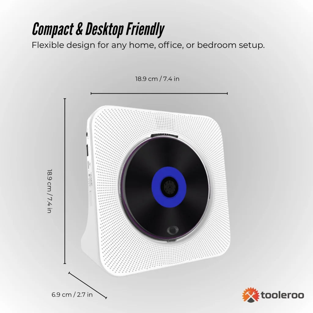 Tooleroo USB Rechargeable Desktop CD Player Speaker –