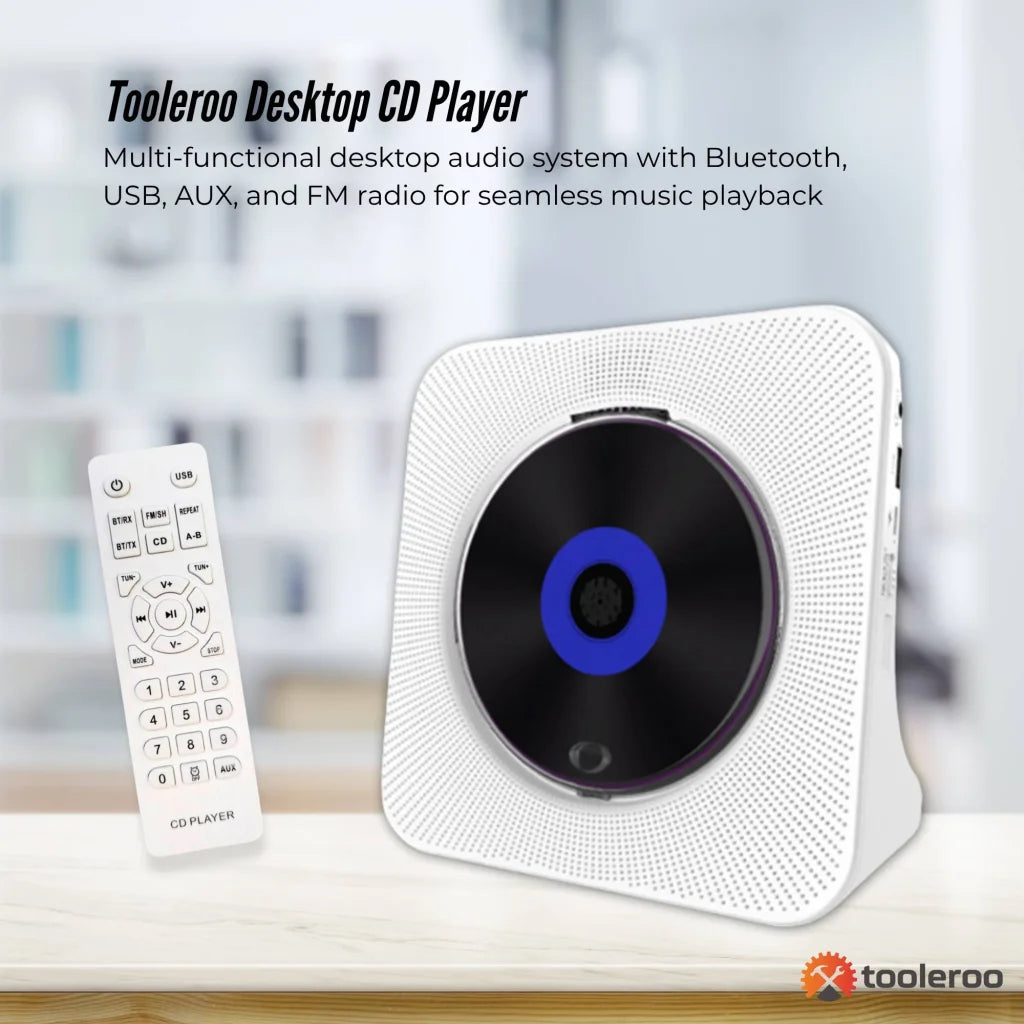 Tooleroo USB Rechargeable Desktop CD Player Speaker –