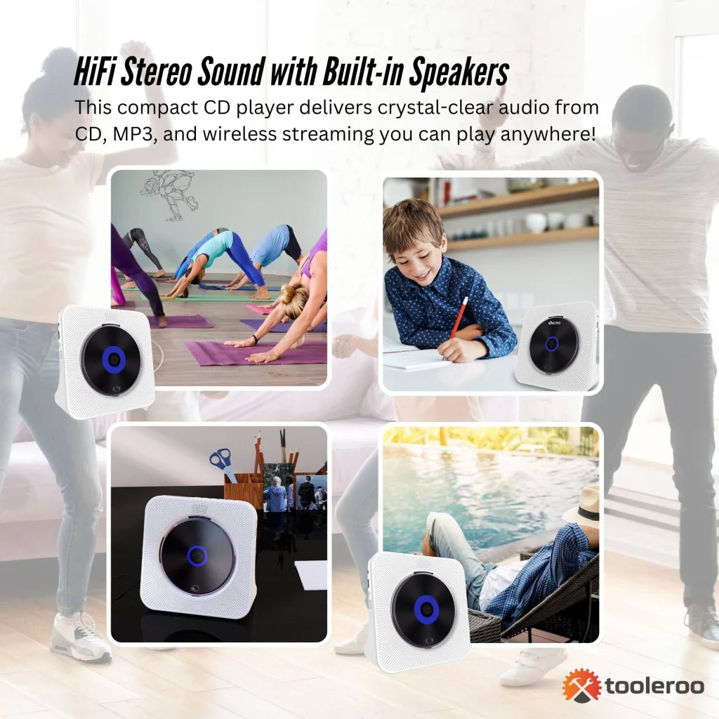 Tooleroo USB Rechargeable Desktop CD Player Speaker –