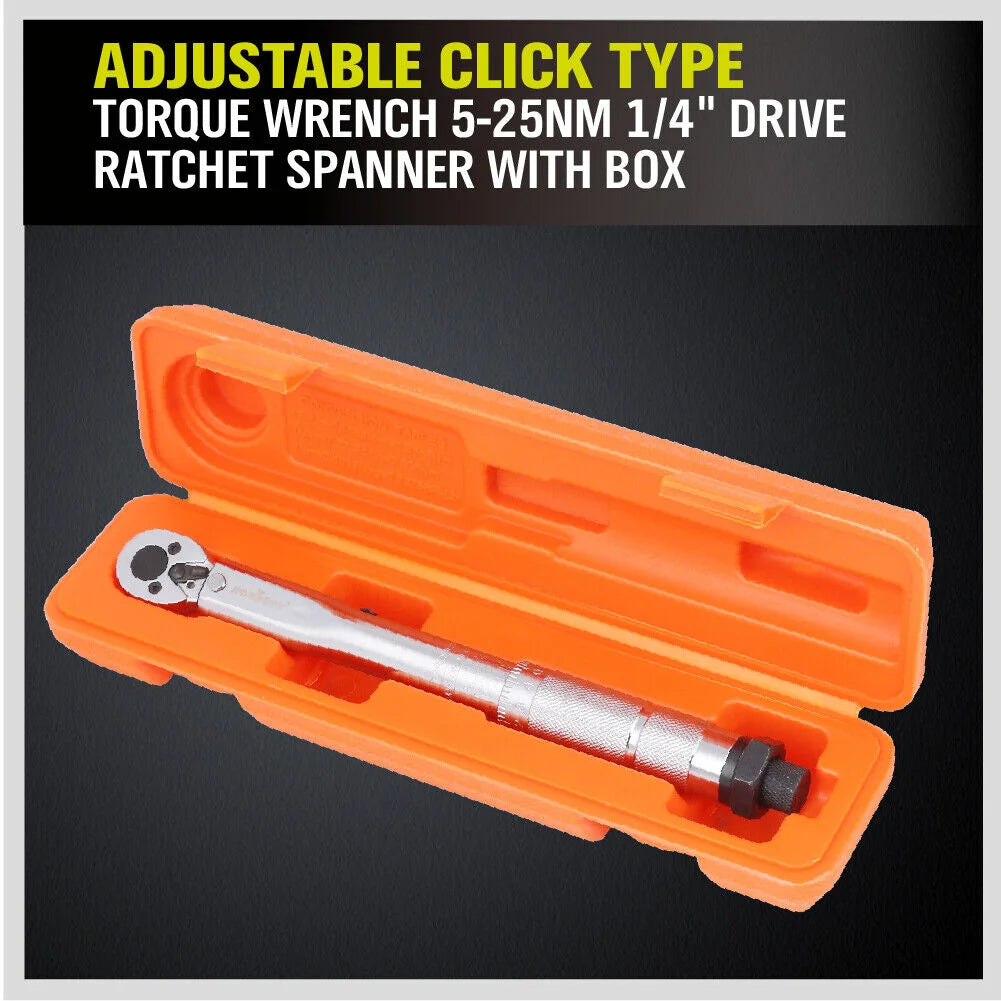 Torque Wrench Click 1/4’’ Drive Adjustable Hand Ratchet
