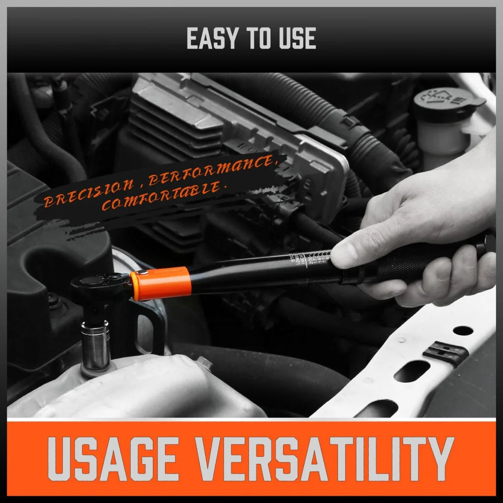 Torque Wrench Set HORUSDY 3Pc 1/4’’ Drive Ratchet Socket