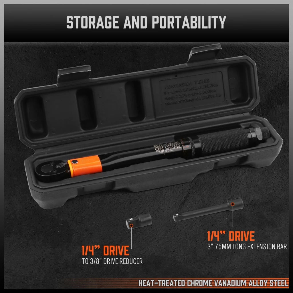 Torque Wrench Set HORUSDY 3Pc 1/4’’ Drive Ratchet Socket