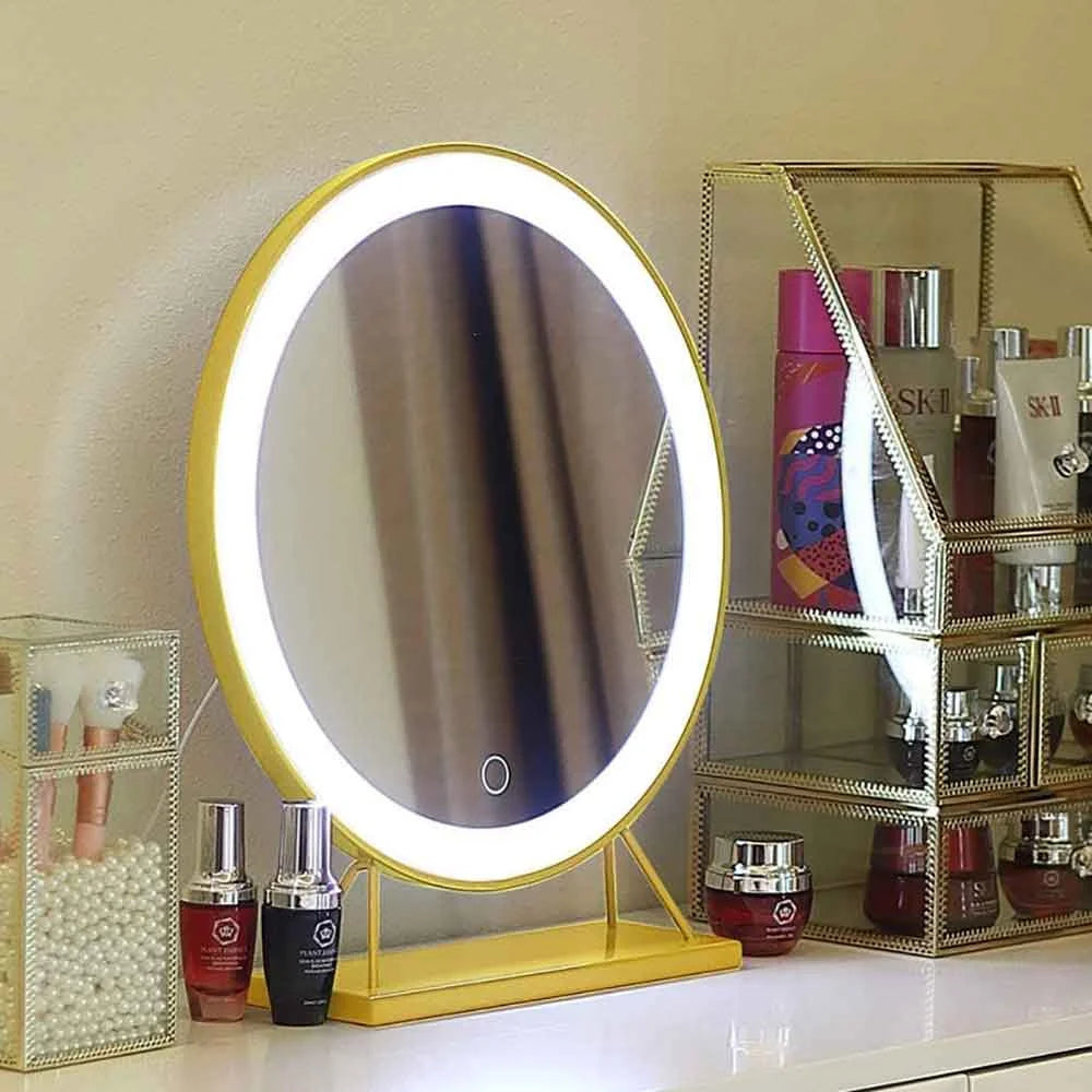 Touch Screen Table Desktop LED Light Vanity Mirror Makeup