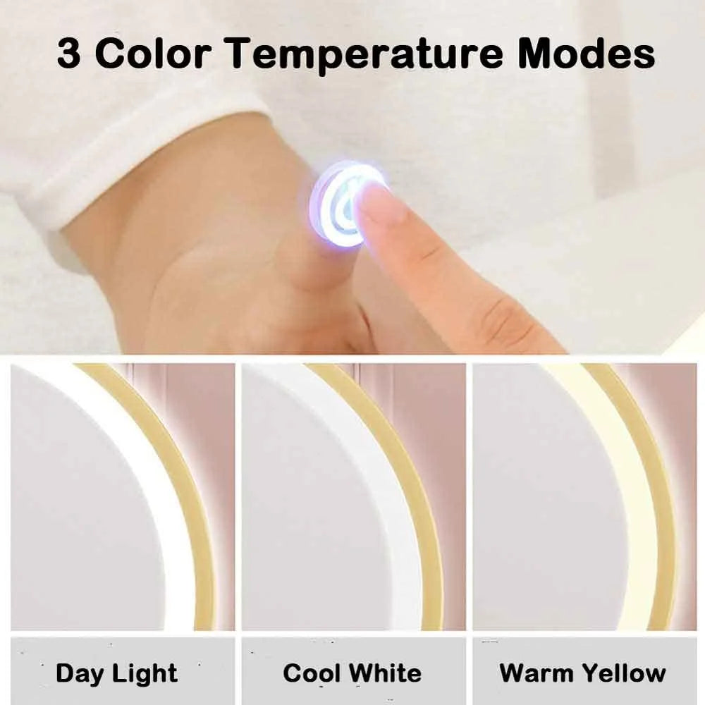 Touch Screen Table Desktop LED Light Vanity Mirror Makeup