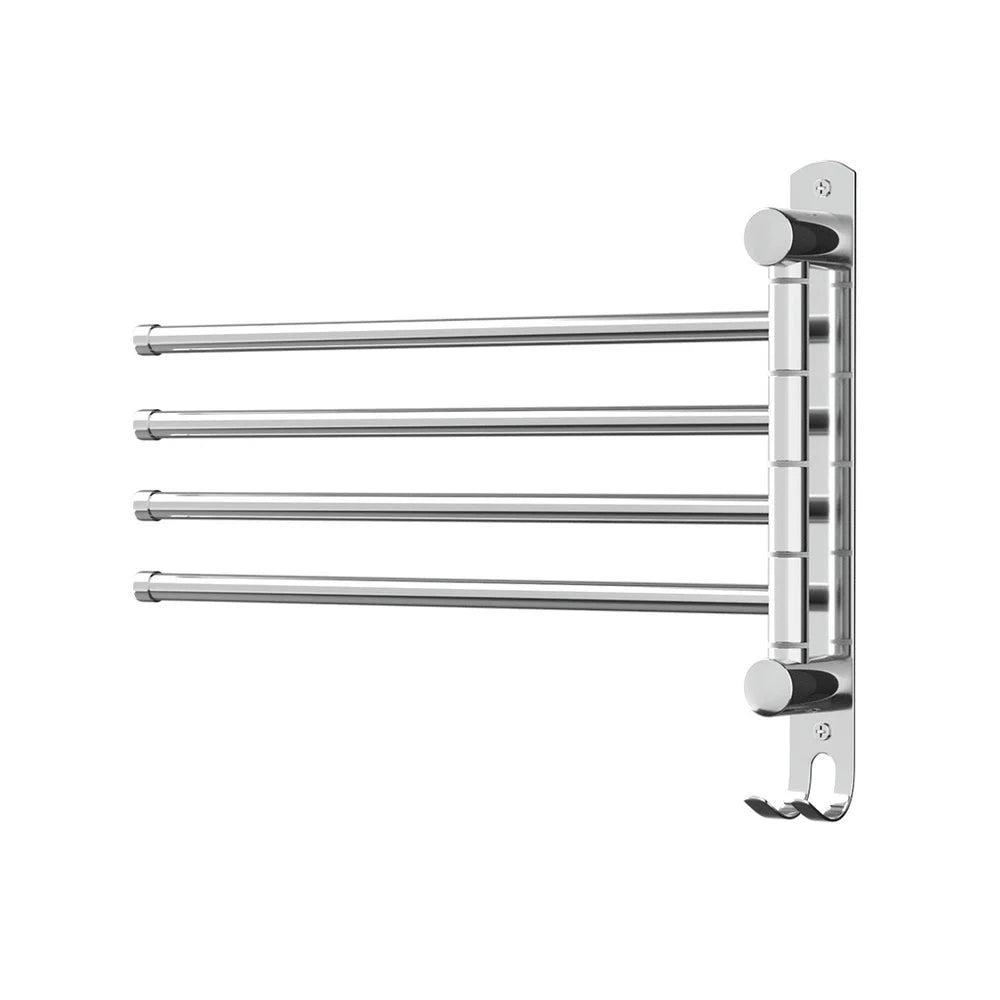 Stainless steel towel rack with rail holder bars wall