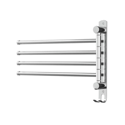 Stainless steel towel rack with rail holder bars wall