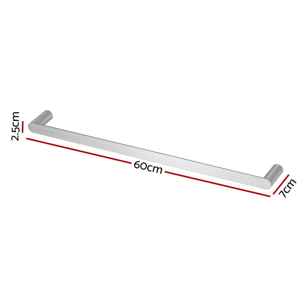 Towel Rail Rack Holder Single 600mm Wall Mounted Stainless