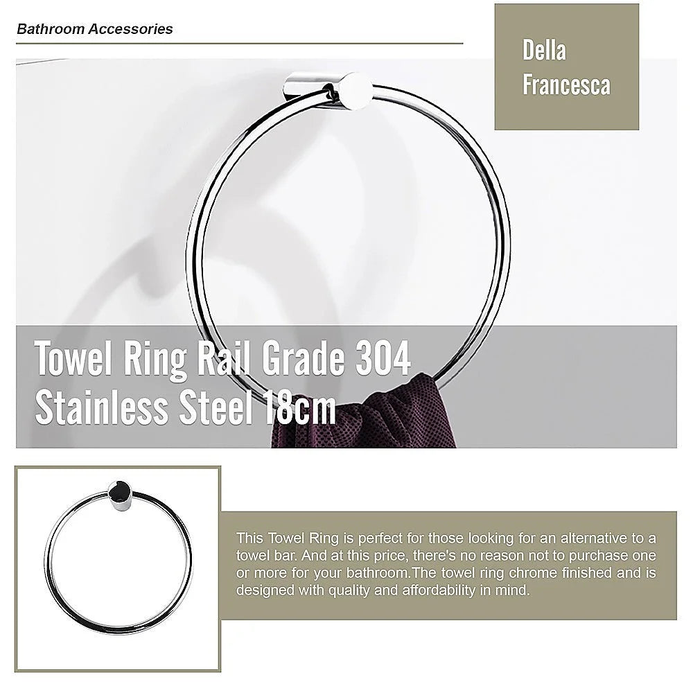 Towel Ring Rail 18cm Grade 304 Stainless Steel