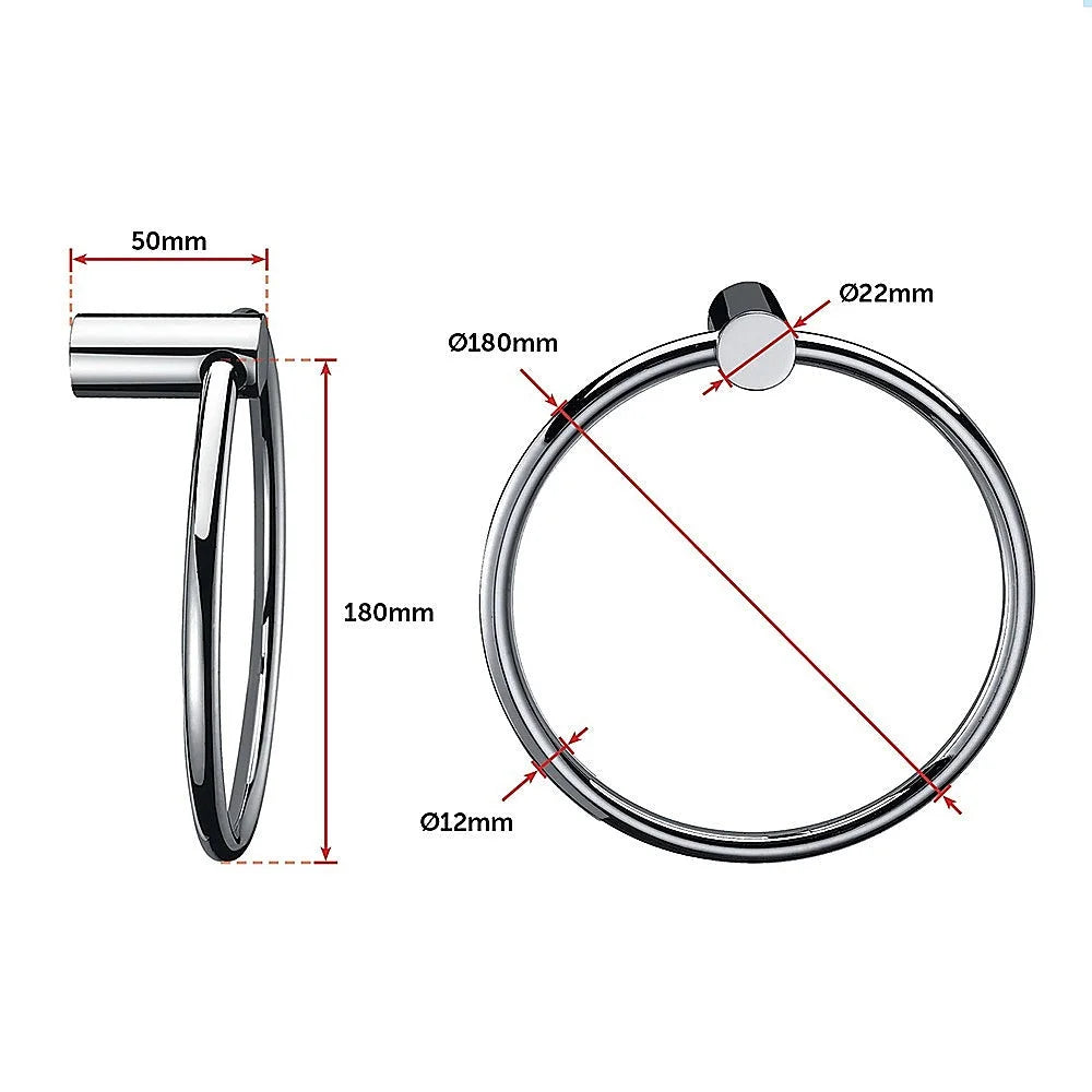Towel Ring Rail 18cm Grade 304 Stainless Steel