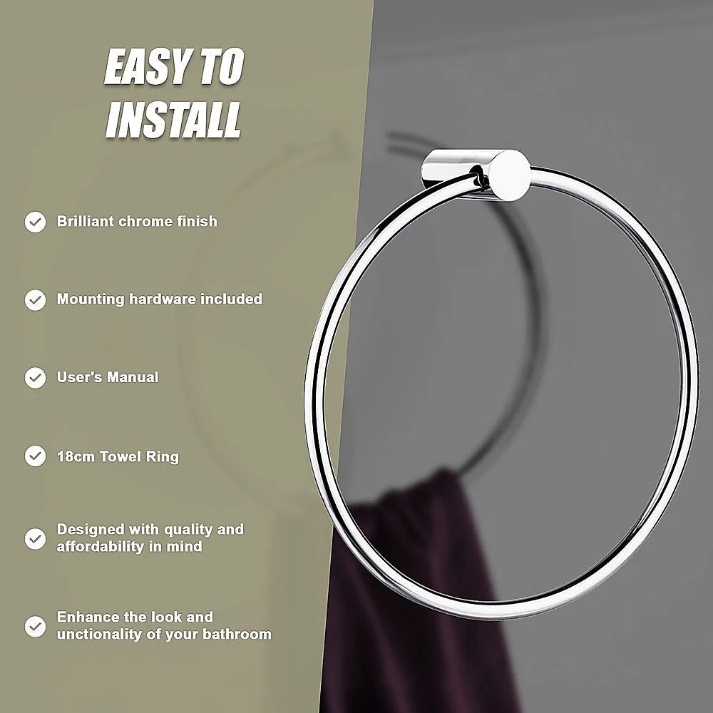 Towel Ring Rail 18cm Grade 304 Stainless Steel