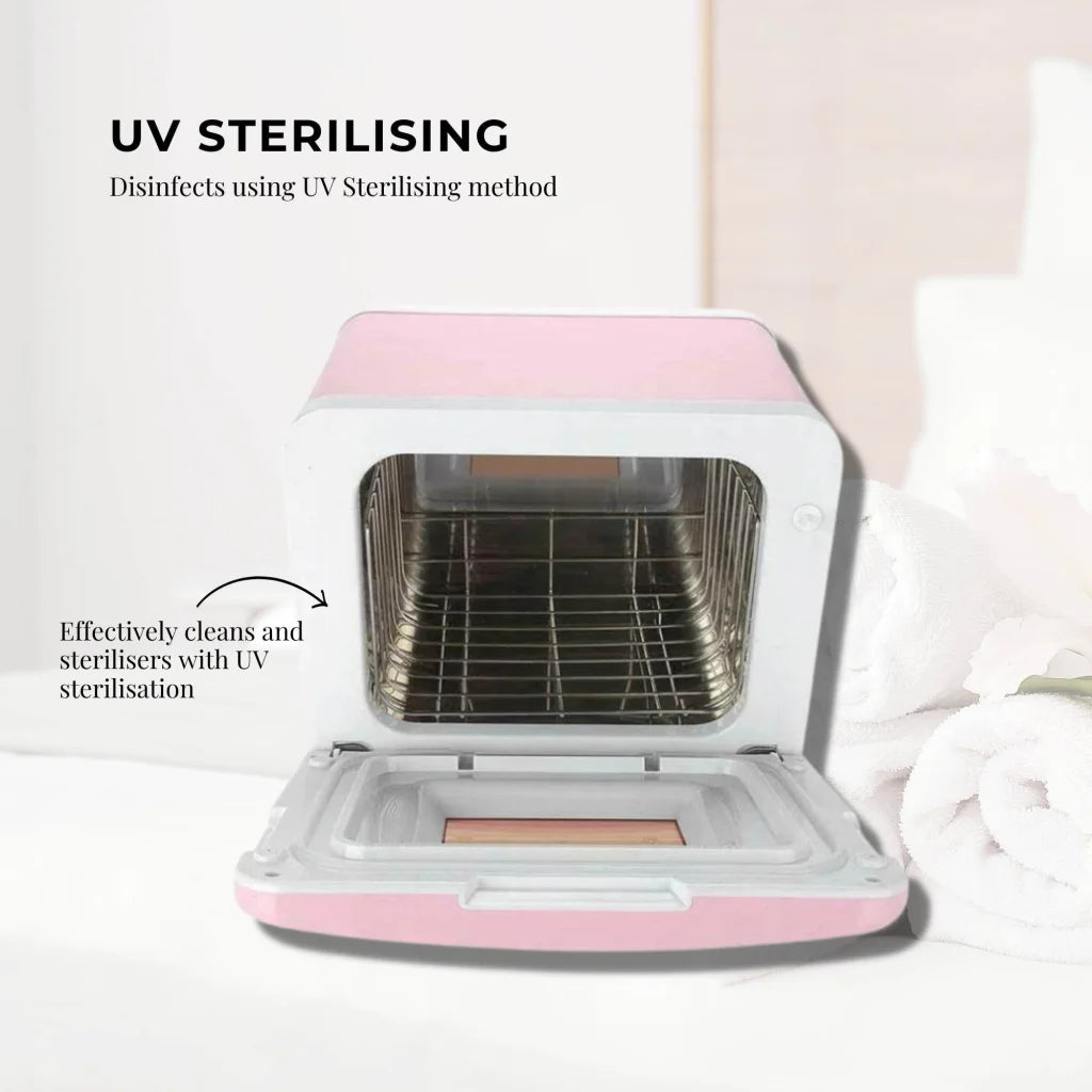 Towel Warmer UV Steriliser Cabinet 8L Pink Small Hot Heater