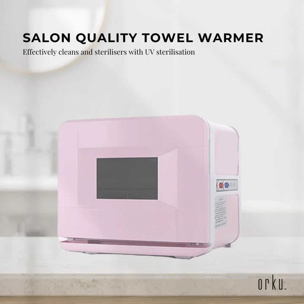Towel Warmer UV Steriliser Cabinet 8L Pink Small Hot Heater Sanitiser