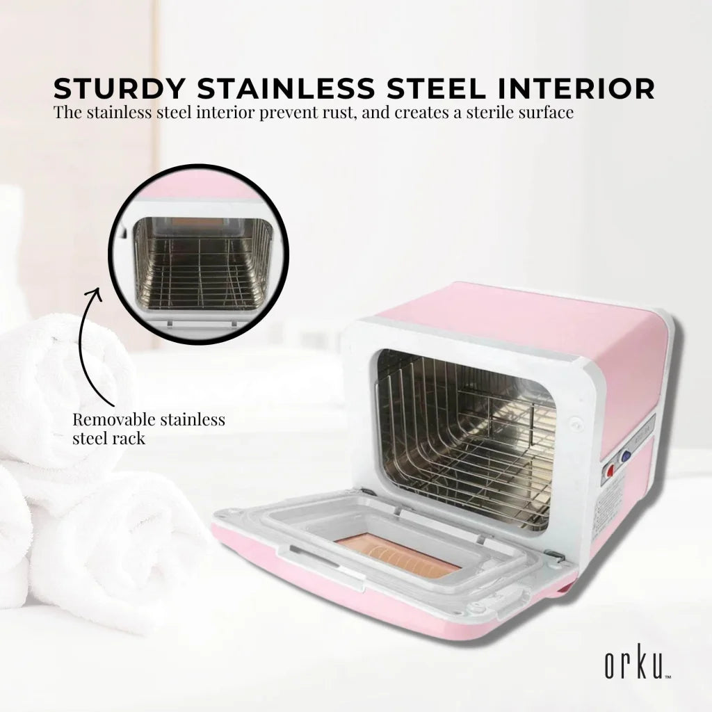 Towel Warmer UV Steriliser Cabinet 8L Pink Small Hot Heater
