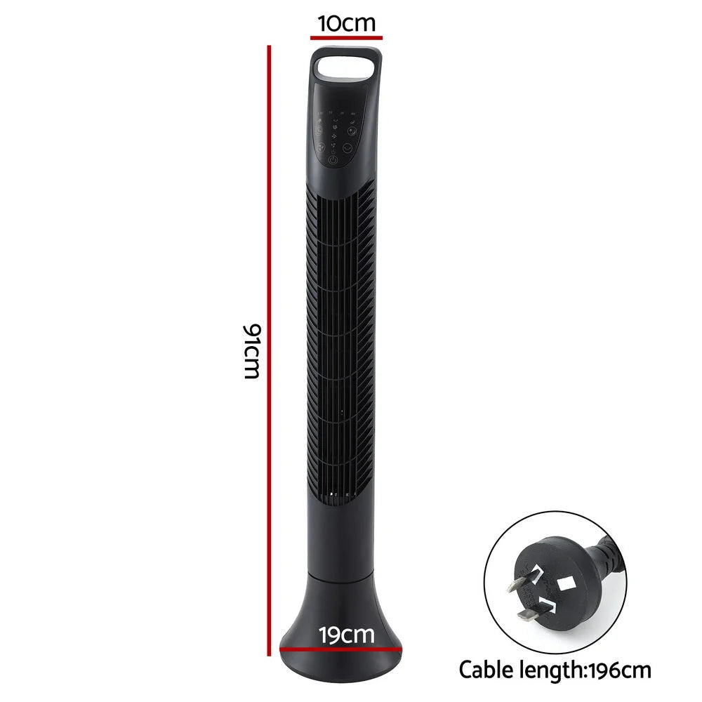 Tower Fan Oscillating with Remote 3 Speeds - 91cm