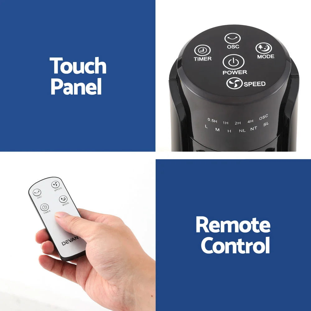 Tower Fan Oscillating with Remote 3 Speeds - 93cm