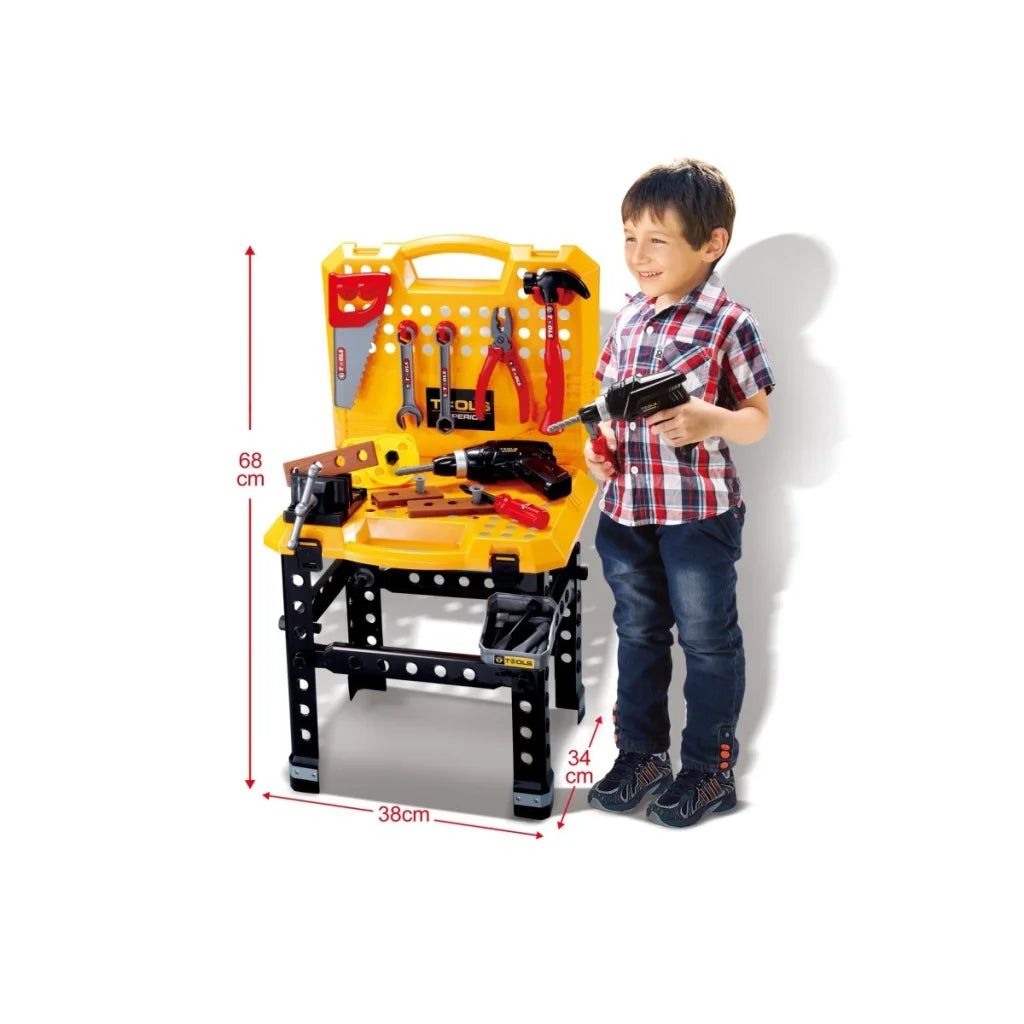 Toy Power Workbench Kids Power Tool Bench Construction Set