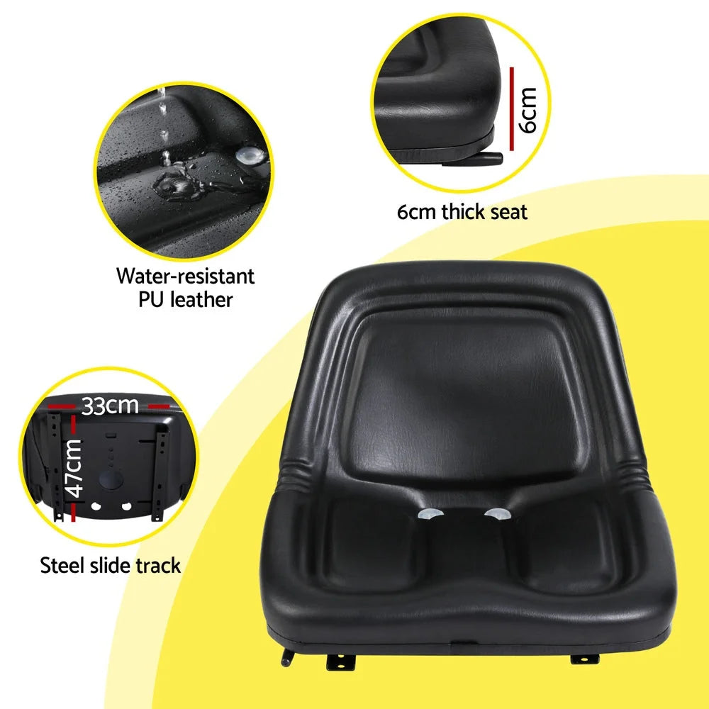 Leather tractor seat forklift with boxed accessories and matching pieces