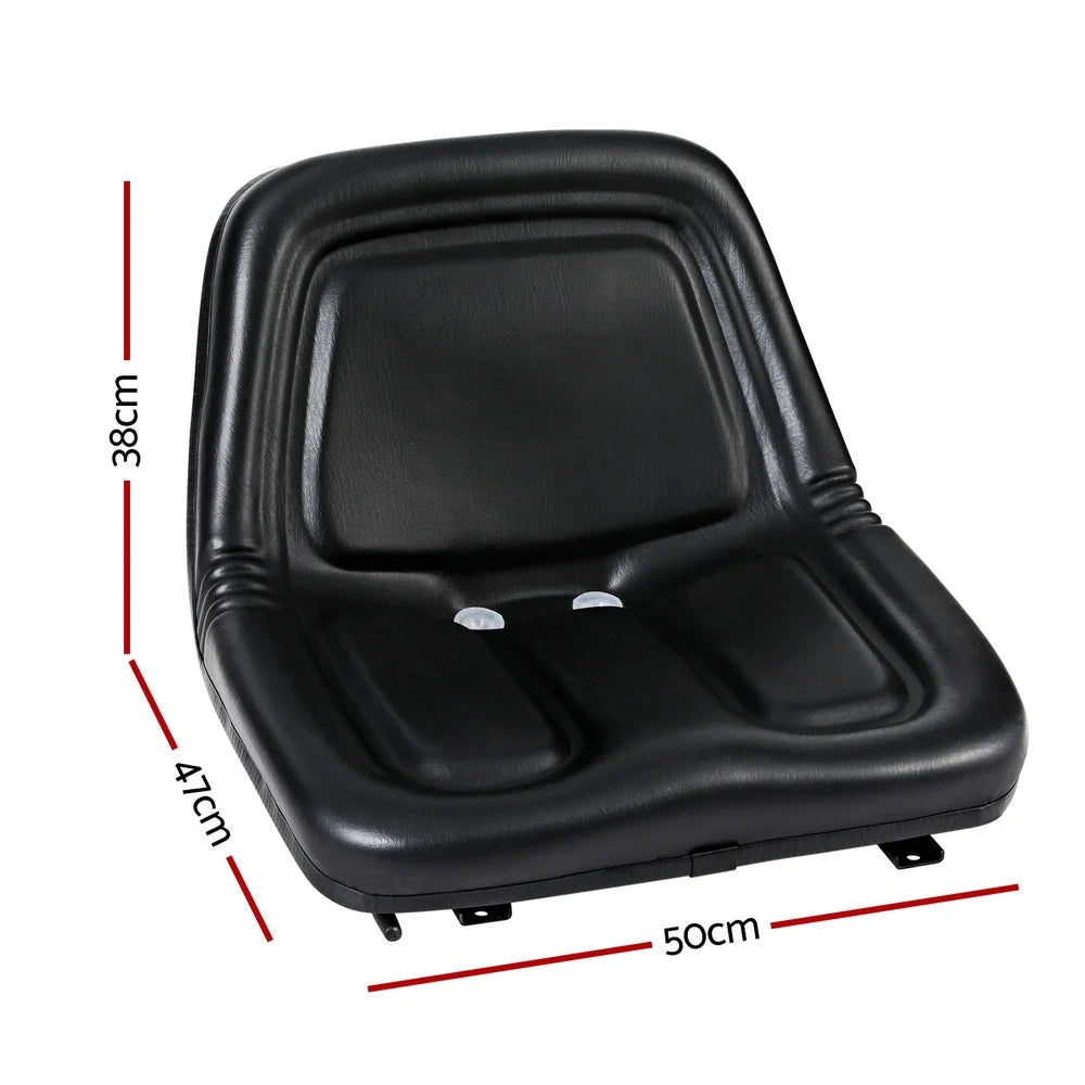 Leather tractor seat forklift with storage shelves and support legs