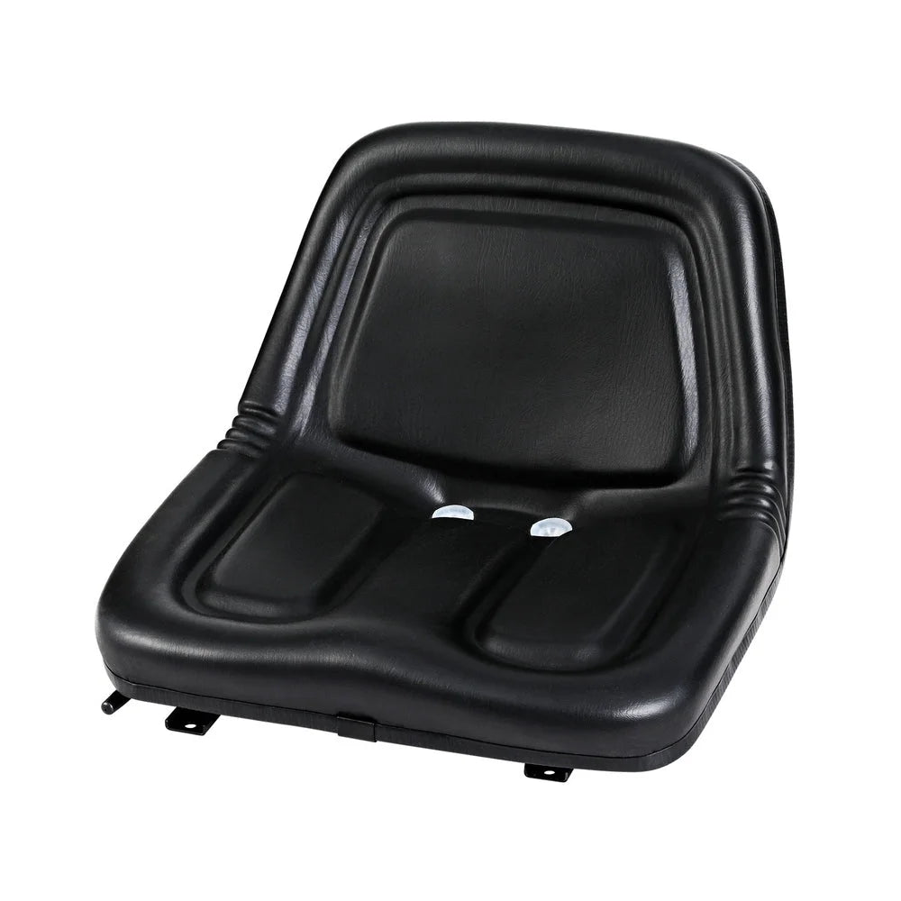 Leather tractor seat forklift with handles, panels and accessory pieces