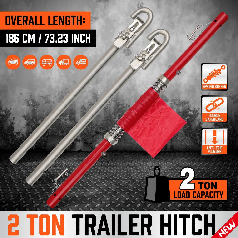 Trailer Hitch 3Pcs 2 Ton 186cm Heavy Duty Tow Bar 4WD
