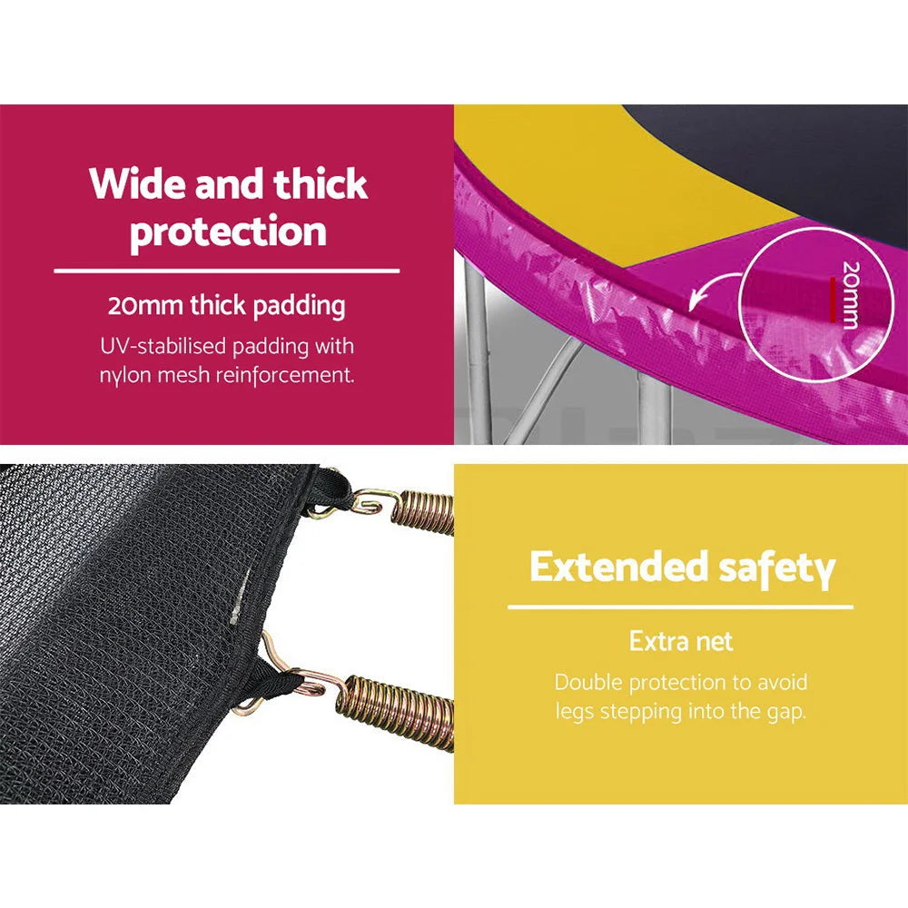 Trampoline 12FT Round with Basketball Hoop Kids Gift