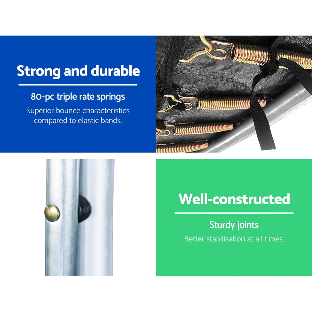 Trampoline 14FT Round with Basketball Hoop Kids Present