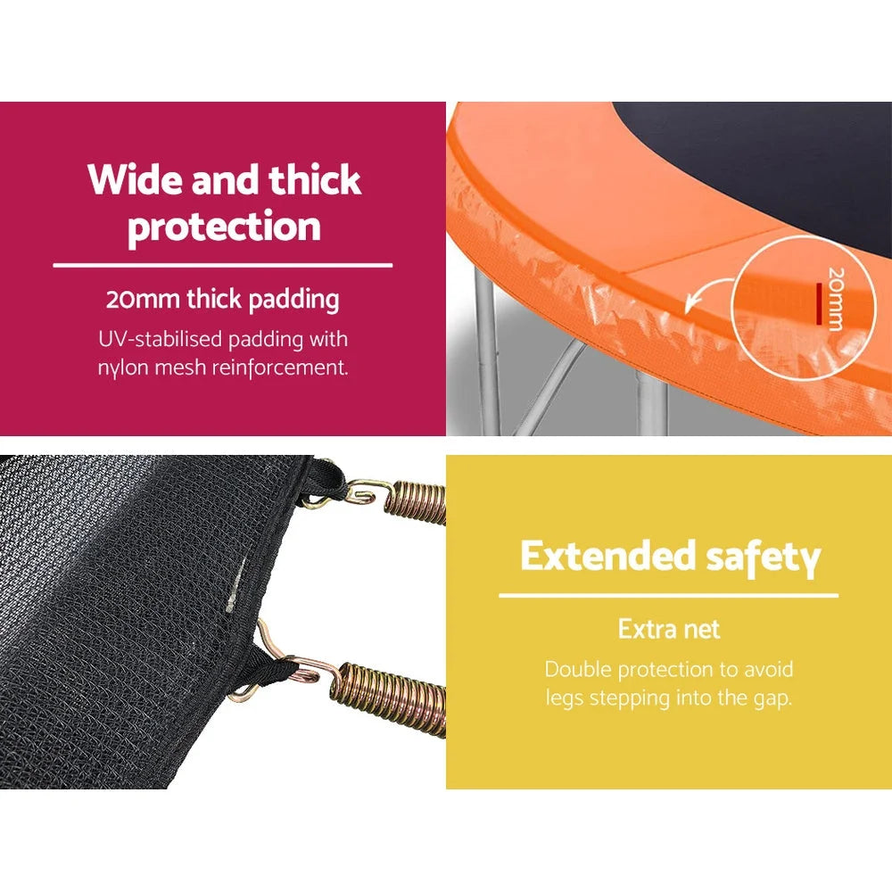 Trampoline 16FT Round with Basketball Hoop Kids Present