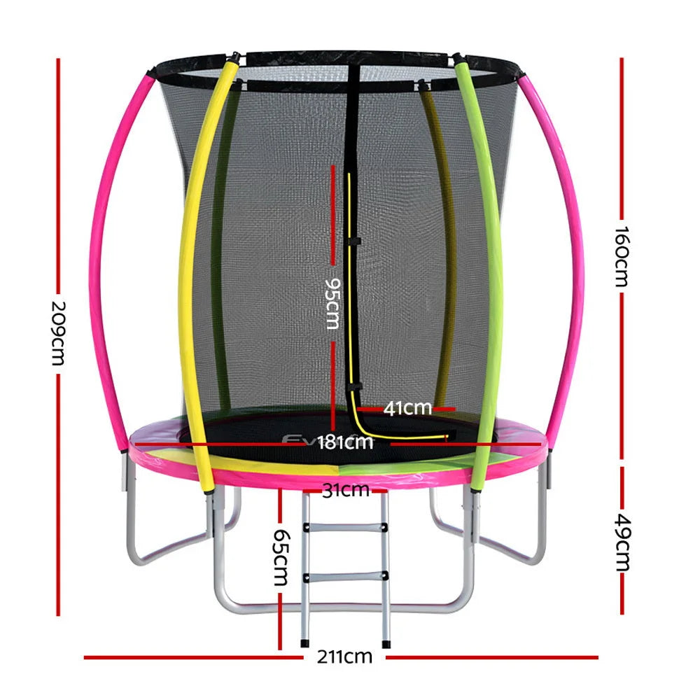 Trampoline 6FT for Kids with Ladder Enclosure Safety Net &