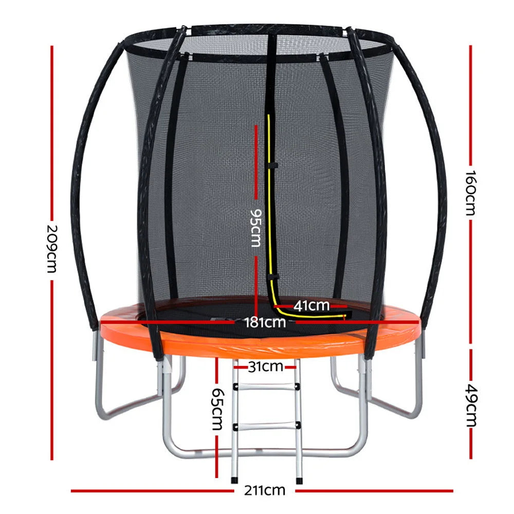 Trampoline 6FT for Kids with Ladder Enclosure Safety Net &