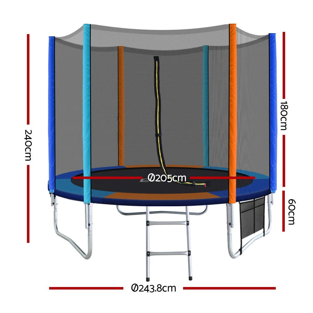 Trampoline 8FT Round Trampolines Kids Safety Net Enclosure