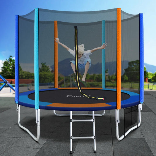 Trampoline 8FT Round Trampolines Kids Safety Net Enclosure