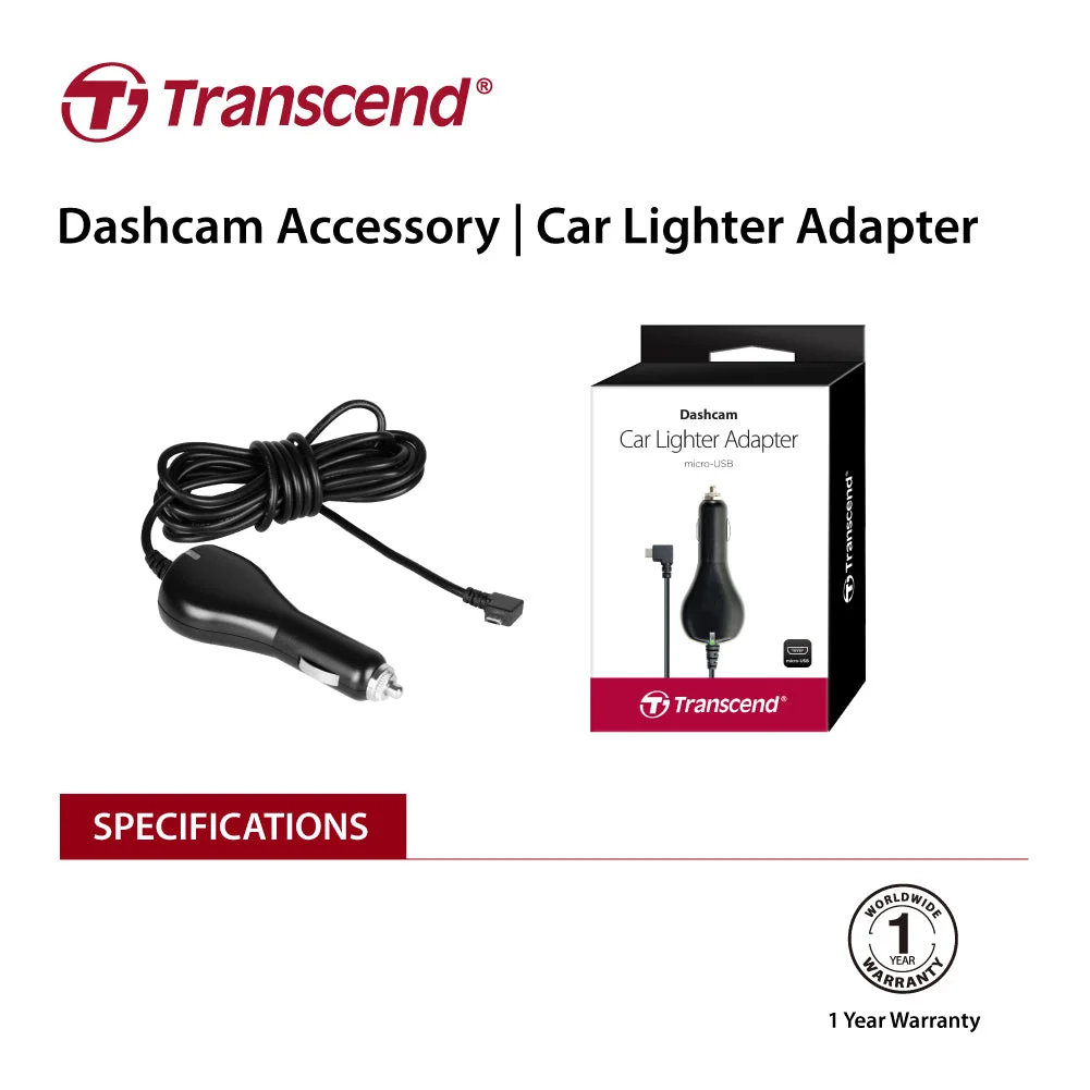 TRANSCEND Car Lighter Adapter for DrivePro Micro-B