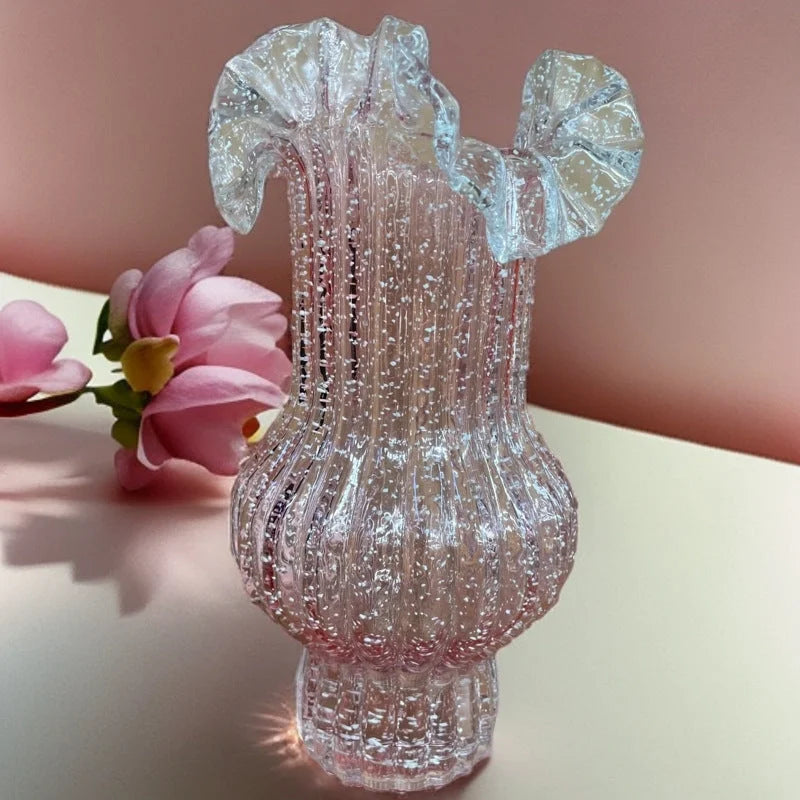 Transparent Elegant Glow-in-the-Dark Glass Vase