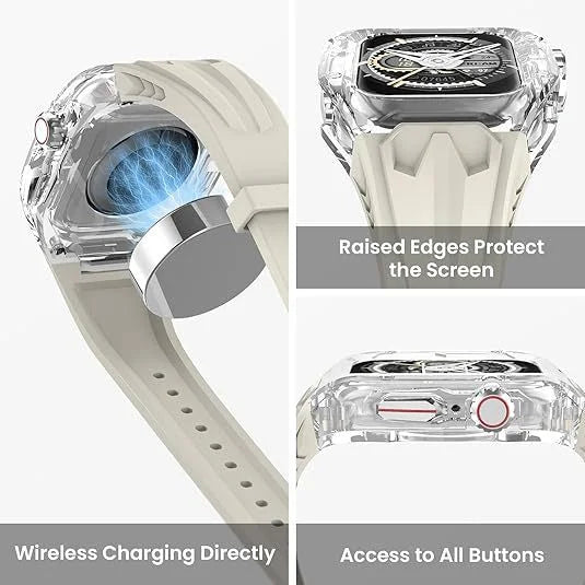 Transparent PC + TPU Sports Watch Strap & Case for Smart
